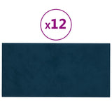 Vidaxl -Wandplatten 12 ST 2,16 m² 60 x 30 cm Samtblau