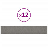 Vidaxl -Wandplatten 12 ST 1,62 m² 90 x 15 cm Stoff hellgrau