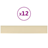 Vidaxl -Wandpaneele 12 ST 1,62 m² 90 x 15 cm künstliche Ledercreme -Colored