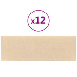 Vidaxl -Wandplatten 12 ST 3,24 m² 90 x 30 cm Stoff Crème -Colored