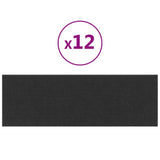 Vidaxl -Wandplatten 12 ST 3,24 m² 90 x 30 cm Stoff schwarz