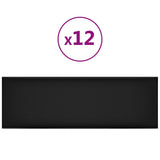 Vidaxl Wandpaneele 12 ST 3,24 m² 90 x 30 cm künstliches Leder schwarz