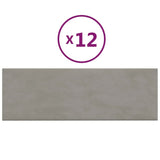 Vidaxl -Wandplatten 12 ST 3,24 m² 90 x 30 cm Samt hellgrau