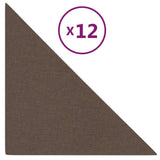 Vidaxl Wandpaneele 12 Stcs 0,54 m² 30 x 30 cm Stoffbraun