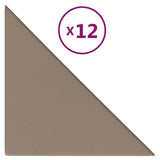 Vidaxl -Wandpaneele 12 Stcs 0,54 m² 30 x 30 cm Kunstleder Cappuccinocolid