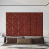 Vidaxl -Wandpaneele 12 Stcs 0,54 m² 30 x 30 cm künstlicher Lederwein rot