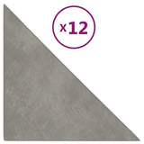 Vidaxl -Wandpaneele 12 Stcs 0,54 m² 30 x 30 cm Samt hellgrau