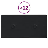 Vidaxl Wandpaneele 12 Stcs 0,54 m² 30 x 15 cm künstliches Leder schwarz