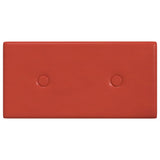 Vidaxl -Wandpaneele 12 Stcs 0,54 m² 30 x 15 cm künstliches Lederrot rot