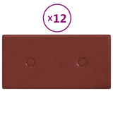 Vidaxl Wandpaneele 12 Stcs 0,54 m² 30x15 cm künstlicher Lederwein rot
