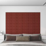 Vidaxl Wandpaneele 12 Stcs 0,54 m² 30x15 cm künstlicher Lederwein rot