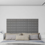 Vidaxl Wandpaneele 12 ST 1,08 m² 60x15 cm künstliches Ledergrau grau