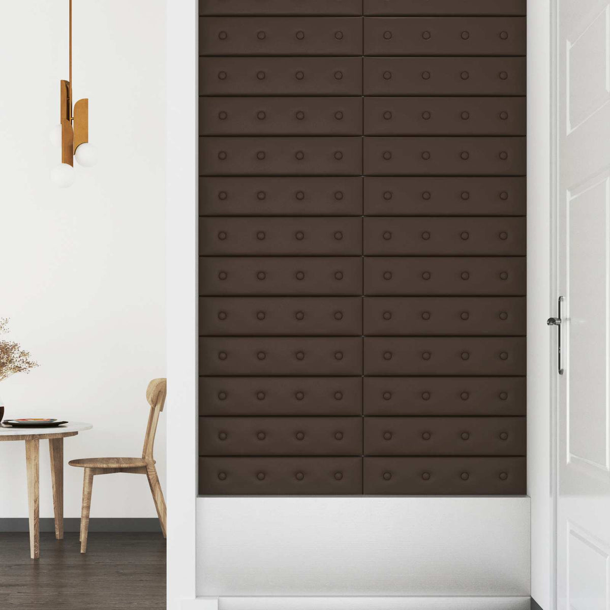 Vidaxl wandhoofdbord 12 st bruin nep leer