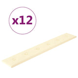 Vidaxl -Wandpaneele 12 ST 1,62 m² 90 x 15 cm künstliche Ledercreme -Colored