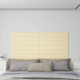 Vidaxl -Wandpaneele 12 ST 1,62 m² 90 x 15 cm künstliche Ledercreme -Colored