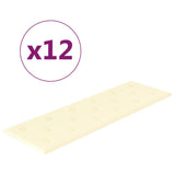 Vidaxl -Wandpaneele 12 ST 3,24 m² 90 x 30 cm künstliche Ledercreme -Colored