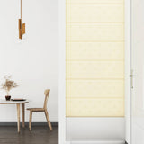 Vidaxl wandhoofdbord 12 st crème nep leer