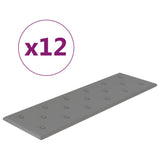 Vidaxl Wandpaneele 12 ST 3,24 m² 90 x 30 cm künstliches Ledergrau grau