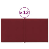 Vidaxl Wandpaneele 12 Stcs 0,54 m² 30x15 cm Stoffwein rot
