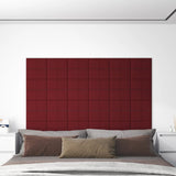 Vidaxl Wandpaneele 12 Stcs 0,54 m² 30x15 cm Stoffwein rot