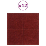 Vidaxl Wandpaneele 12 ST 1,08 m² 30 x 30 cm Stoff Wein rot