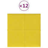 Vidaxl -Wandplatten 12 ST 1,08 m² 30 x 30 cm Stoff hellgelb