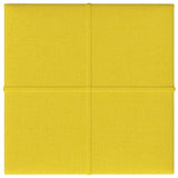 Vidaxl -Wandplatten 12 ST 1,08 m² 30 x 30 cm Stoff hellgelb