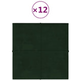 Vidaxl -Wandplatten 12 ST 1,08 m² 30 x 30 cm Samt dunkelgrün