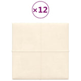 VIDAXL -Wandpaneele 12 ST 1,08 m² 30 x 30 cm Samtcreme -Colored
