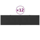 Vidaxl -Wandplatten 12 ST 1,08 m² 60x15 cm Stoff schwarz