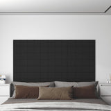 Vidaxl -Wandplatten 12 ST 1,08 m² 60x15 cm Stoff schwarz