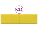 Vidaxl -Wandplatten 12 ST 1,08 m² 60x15 cm Stoff hellgelb