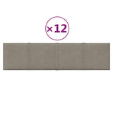 Vidaxl -Wandplatten 12 ST 1,08 m² 60x15 cm Samt hellgrau