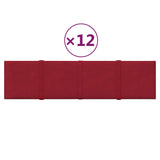 Vidaxl -Wandpaneele 12 ST 1,08 m² 60x15 cm Samtweinrot rot