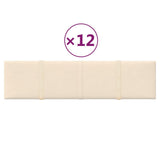 VIDAXL -Wandpaneele 12 ST 1,08 m² 60 x 15 cm Samtcreme -Colored