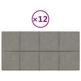 Vidaxl -Wandplatten 12 ST 2,16 m² 60 x 30 cm Samt hellgrau