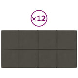 Vidaxl -Wandplatten 12 ST 2,16 m² 60 x 30 cm Samt dunkelgrau