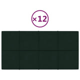 Vidaxl -Wandplatten 12 ST 2,16 m² 60 x 30 cm Samt dunkelgrün