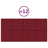 Vidaxl -Wandplatten 12 ST 2,16 m² 60 x 30 cm Samtweinrot rot