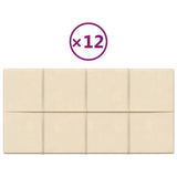 Vidaxl -Wandpaneele 12 ST 2,16 m² 60 x 30 cm Samtcreme -Colored
