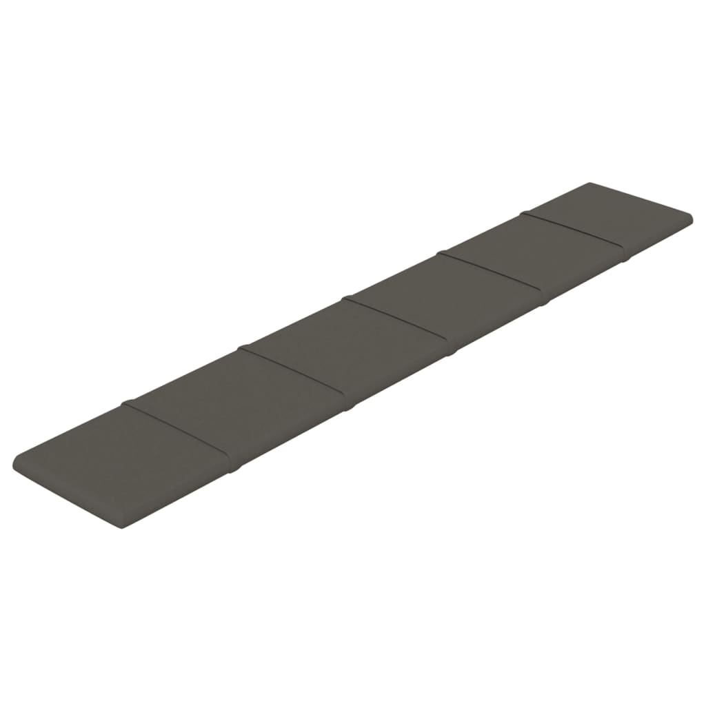 Vidaxl -Wandplatten 12 ST 1,62 m² 90 x 15 cm Samt dunkelgrau