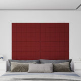 Vidaxl Wandpaneele 12 ST 3,24 m² 90 x 30 cm Stoffwein rot