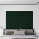 Vidaxl -Wandpaneele 12 ST 3,24 m² 90 x 30 cm Samt dunkelgrün