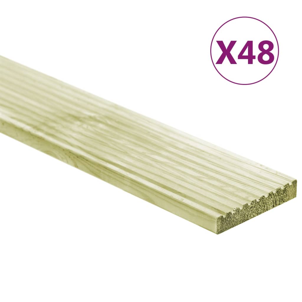VIDAXL -TERRA -Boards 48 Stcs 6,96 m² 1 m Festkiefernholz