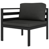 Vidaxl 4-delige loungeset met kussens aluminium antracietkleurig
