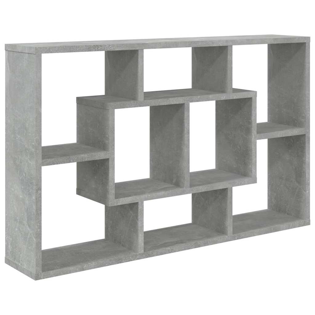 Vidaxl wandschap 85x16x52,5 cm bewerkt hout betongrijs