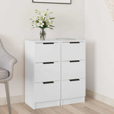 Vidaxl dressoirs 2 st 30x30x70 cm bewerkt hout wit