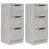Vidaxl dressoirs 2 st 30x30x70 cm bewerkt hout betongrijs