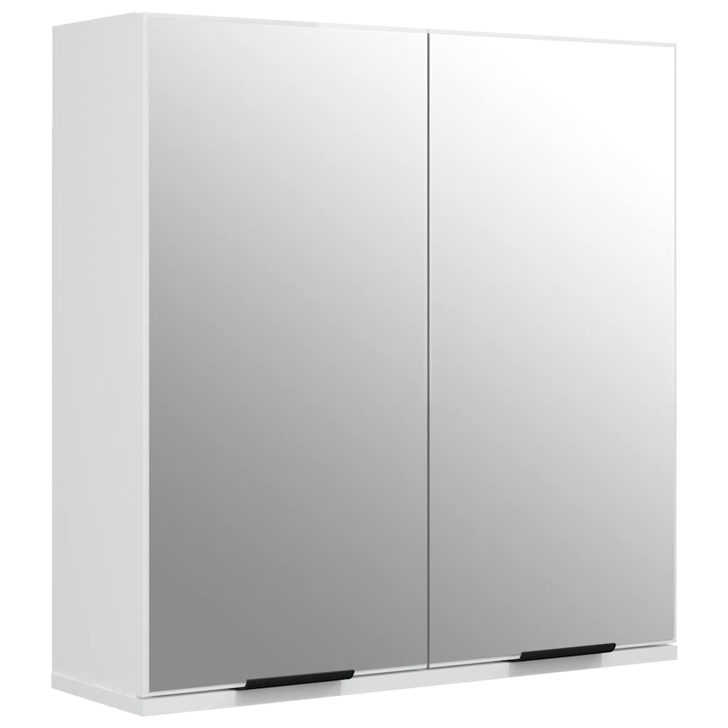 Vidaxl badkamerkast met spiegel 64x20x67 cm hoogglans wit