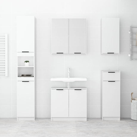 Vidaxl badkamerkast met spiegel 64x20x67 cm hoogglans wit